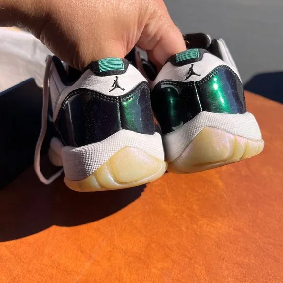 Nike Air Jordan 11 Retro Low BG Emerald White Sneakers 528896-145 Size 5Y - Picture 8 of 12